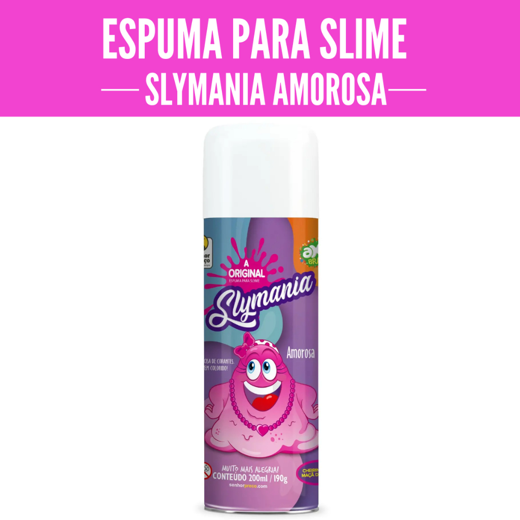 Slymania Amorosa Espuma Para Slime Rosa 200ml em Oferta na Shopee