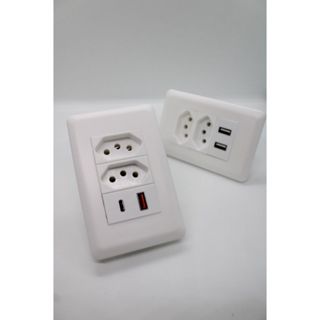 Tomada de Parede com USB USB-C Carregador Rápido Turbo para Celular Tablet Dispositivos Eletrônicos em Oferta na Shopee