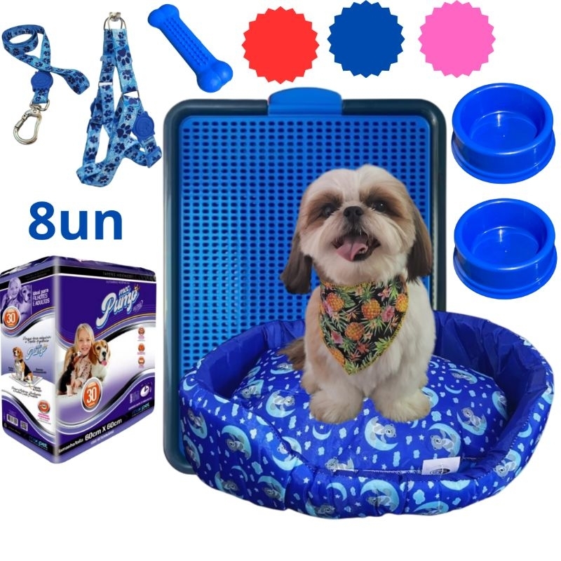 Kit Caminha Pet Caminha de Cachorro Sanitário Canino + 8 un Tapete Higiênico6 em Oferta na Shopee