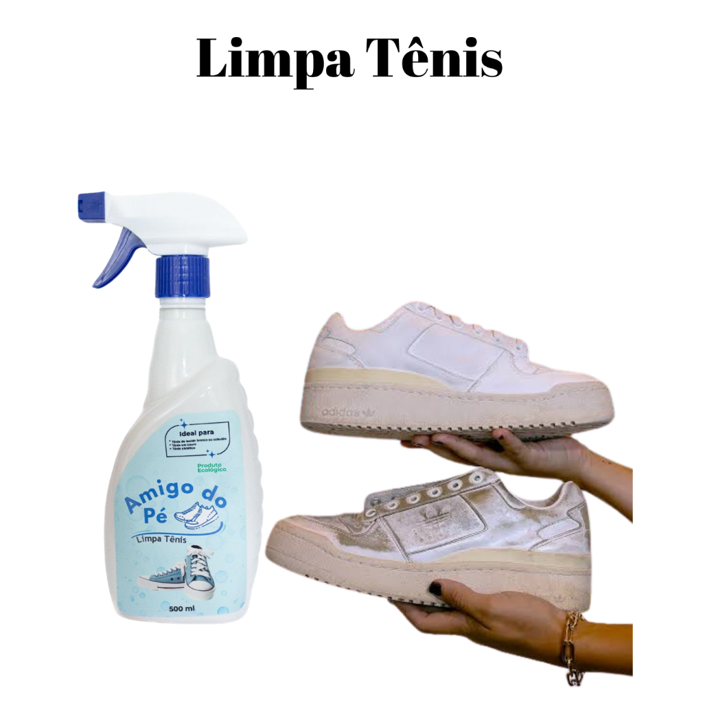 Limpa Tênis espuma de limpeza Premium rápido fácil aplicação 500Ml em Oferta na Shopee