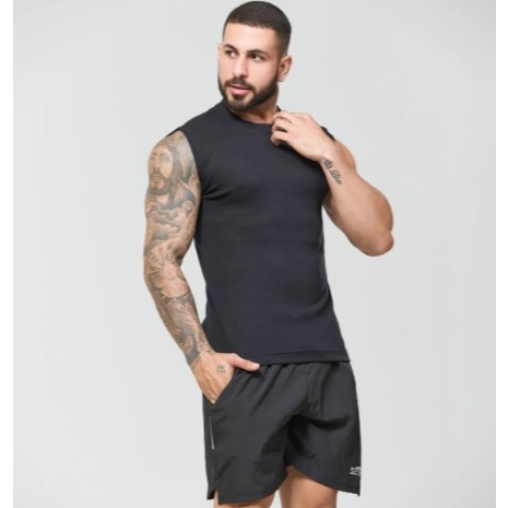 Regata Masculina Americana Canelada Algodão e Elastano Premium