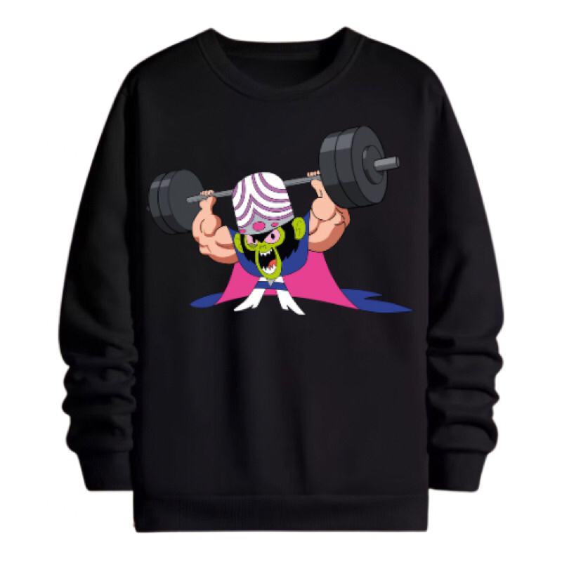 Moletom Gola redonda blusa de frio Macaco louco as meninas super poderosas confortável flanelado estampado GYM Fitness