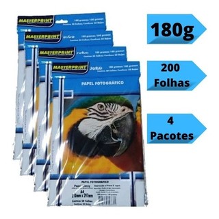 Folhas de Papel Fotográfico 180g Glossy Brilho A4 à Prova D'água Resistente MASTERPRINT