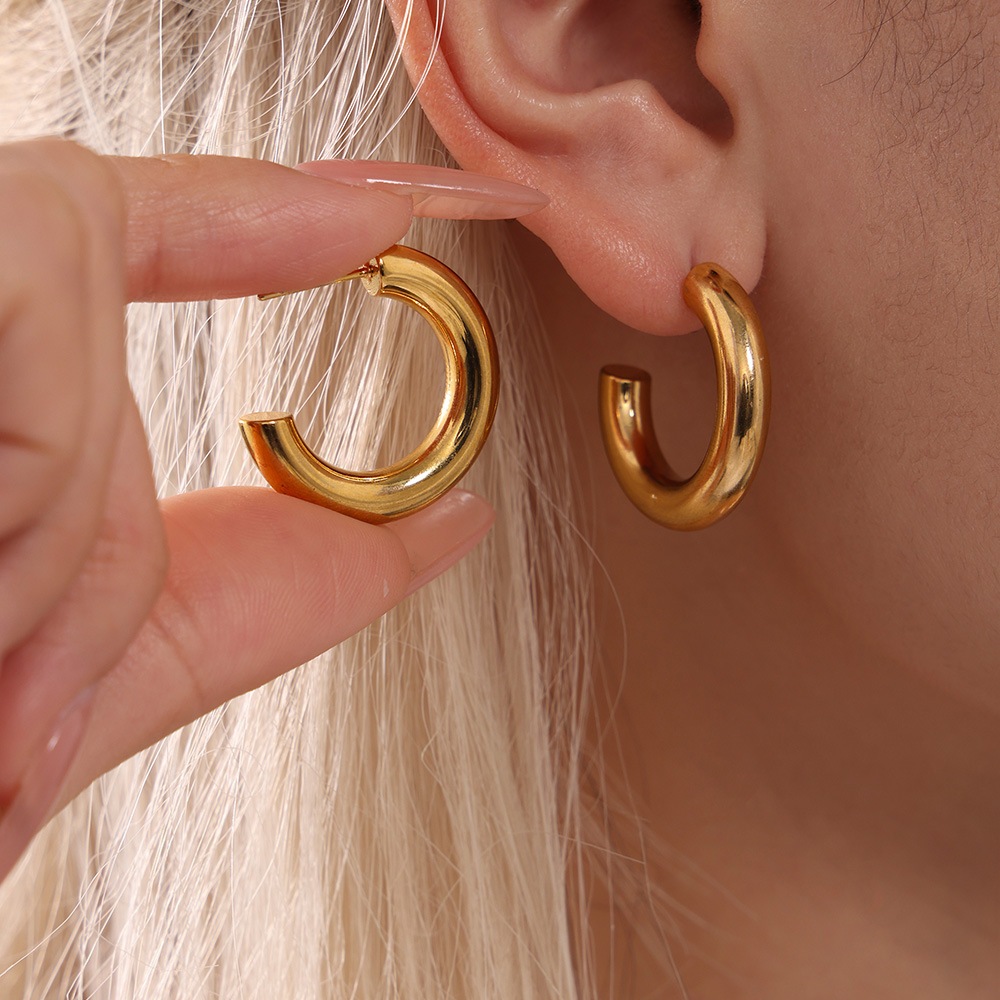 1 Par/set Simples Pequeno Círculo Brincos Moda Feminina Geometria C Em Forma De Argola Acessórios De Jóias em Oferta na Shopee