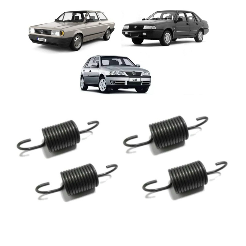 Kit 4 Molas Trava Trilho Central Banco Vw Gol Voyage Santana