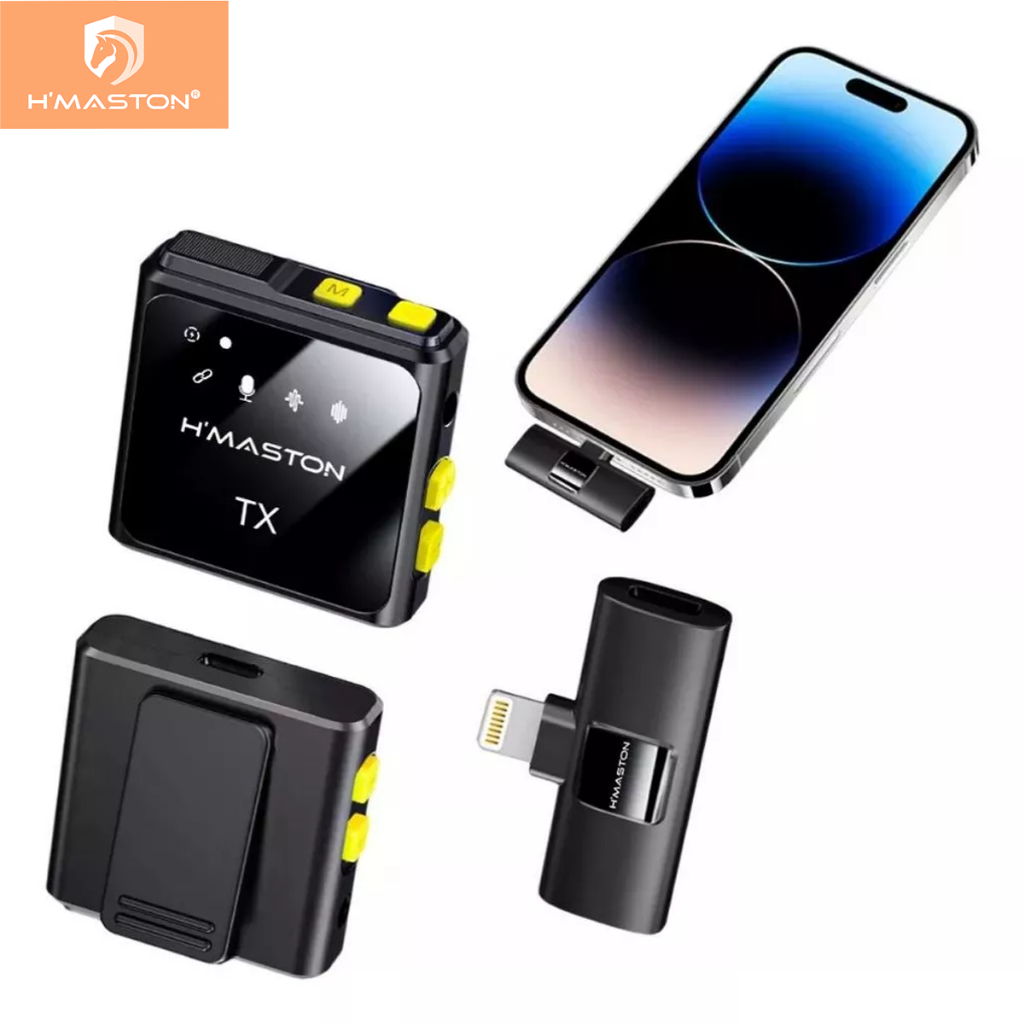 H'maston MK11/12 Microfone Lapela Sem Fio Profissional Wireless Lightning ou typec