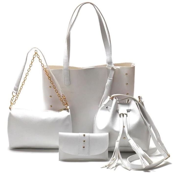 Kit 4 Bolsa Feminina Sacola Carteira Feminina Ombro Tiracolo Bolsas Femininas Meninas Carteira Bolsas Transversal