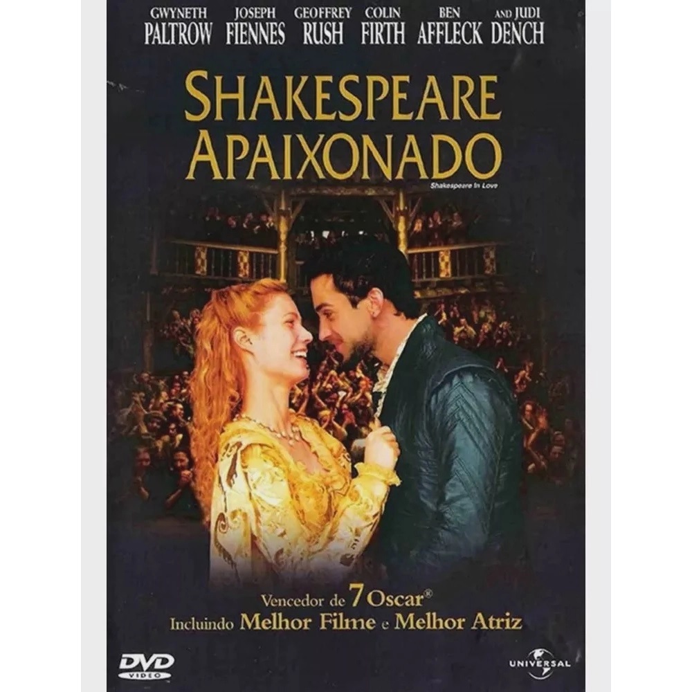 DVD Shakespeare Apaixonado - Gwyneth Paltrow; Joseph Fiennes; Geoffrey Rush; Colin Firth; Ben Affleck; Judi Dench