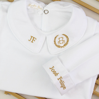 Body Bebê Personalizado Menino 100% Algodão Bordado Nobre em Oferta na Shopee