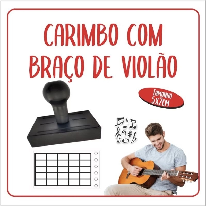 Carimbo Braço de Violão Acordes Estudo Musical Música