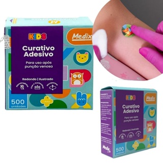 Curativo Redondo Blood Stop Bandagem Kids 500 Unidades Medix em Oferta na Shopee