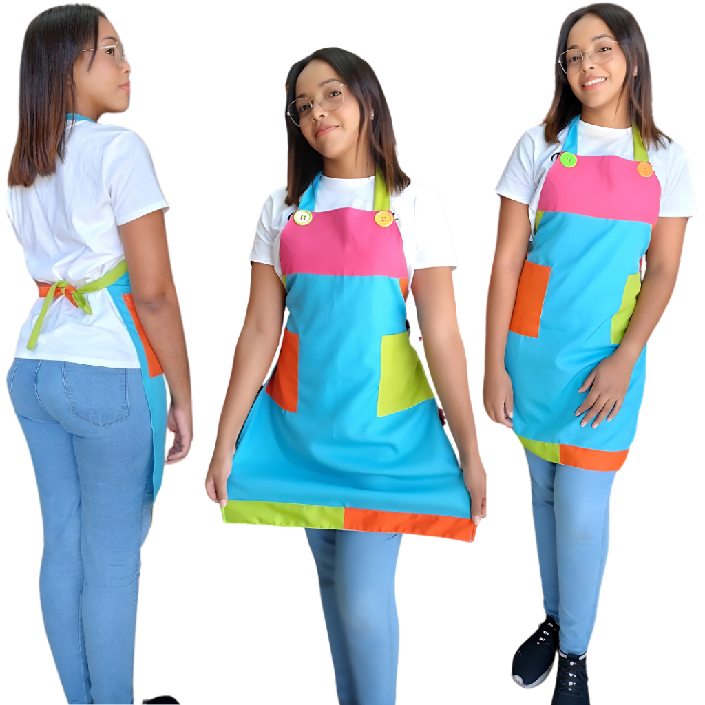 Avental colorido tecido Oxford Premium,luxo,aniversario,natal,cozinha,ministerio,igreja,monitora,pedagógicos,recreação em Oferta na Shopee