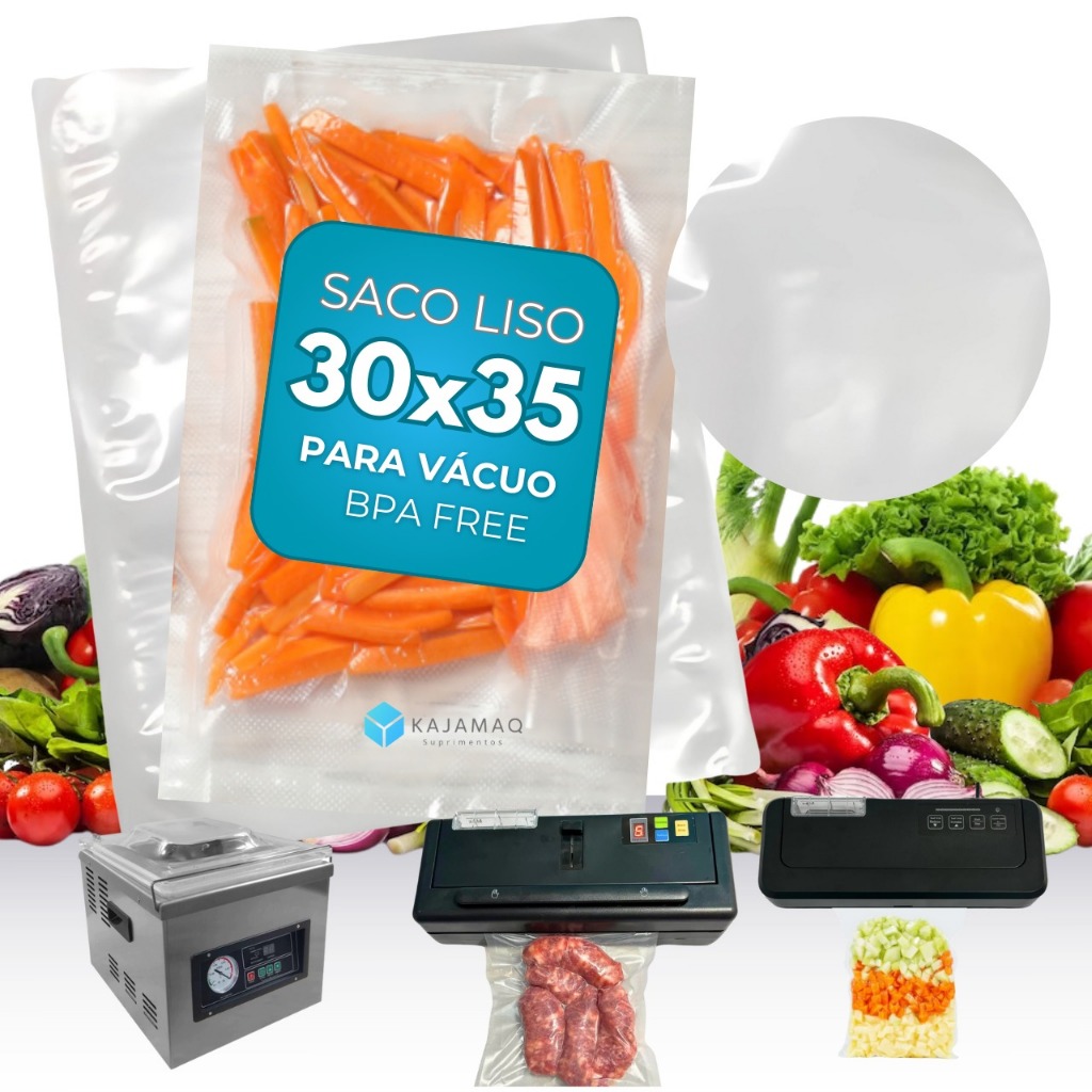 Saquinhos Plásticos Para Embalagens Vácuo 30x35x12 ( 100 ) Unid.