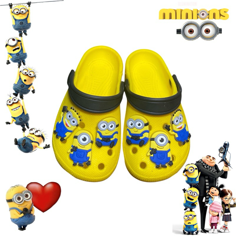 BABUCHE MINIONS INFANTIL MENINOS MENINAS CALCE FÁCIL ESCOLAR