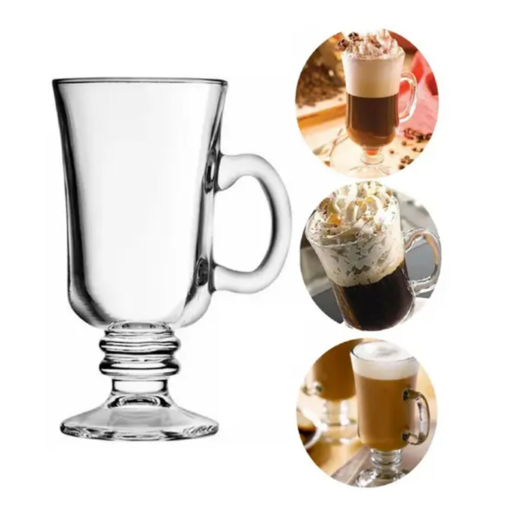 Jogo 6 Canecas Taças Real 120ml Para Capuccino Café Vidro Cristalino