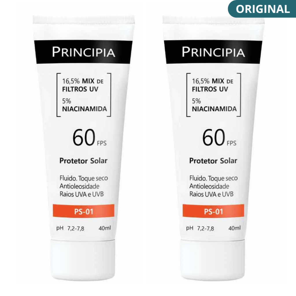 Protetor Solar Principia 60 FPS Facial Niacinamida Skin Care 40ml