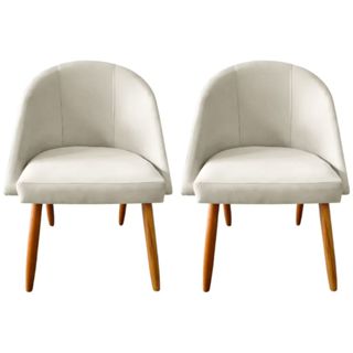 02 Cadeira Mesa de Jantar Lua Veludo Premium Pés Palito em Oferta na Shopee