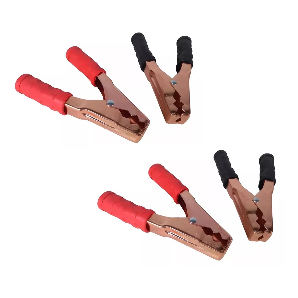 2 Pares Garra Jacaré Grande Clip P/Cabo De Bateria 500a