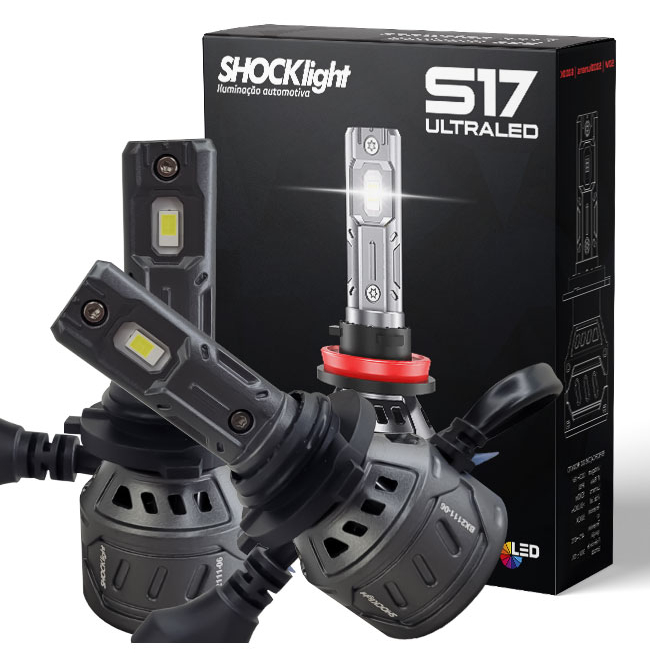 KIT LAMPADA ULTRALED S17 NANO 6000K 12V 55W 5000LM SHOCKLIGHT