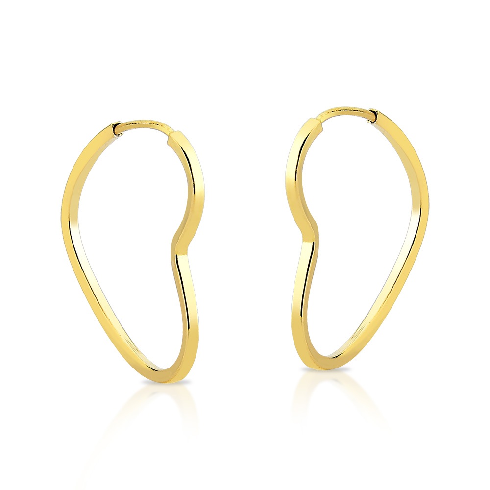 Brinco Ouro 18k 750 Argola Coracao Adulto 1.9cm em Oferta na Shopee