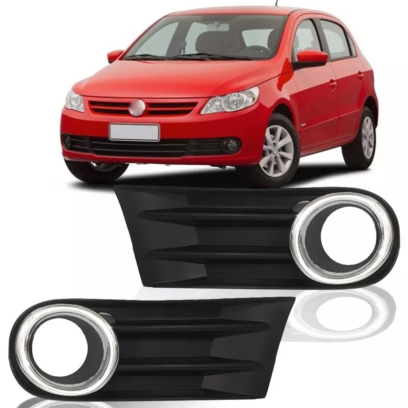 Grade Da Moldura Do Farol De Milha Gol G5 Cromado Com Furo