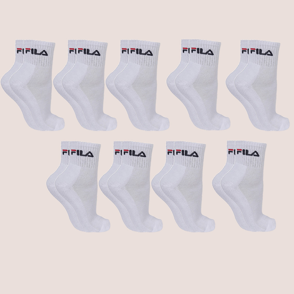 Kit 9 Meias Fila Cano Médio Tripack Unisex Faixa Tensora e Conforto Total Para Corrida