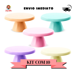 Kit com 10 Boleiras Cake Slim Cogumelo 22x11cm - Suporte para Bolo Varias Cores em Oferta na Shopee