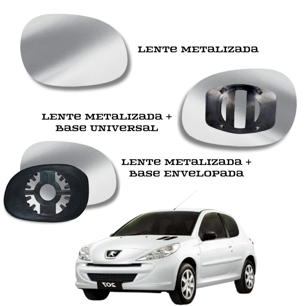 Lente Espelho Retrovisor Peugeot - 206 1999 a 2014 em Oferta na Shopee