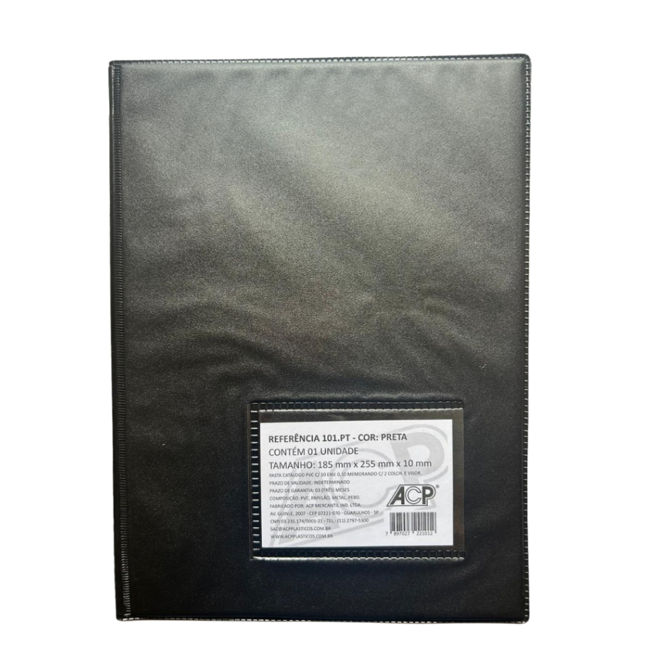Pasta Catálogo Preta  C/10 Envelopes 185 X 255 mm - Acp