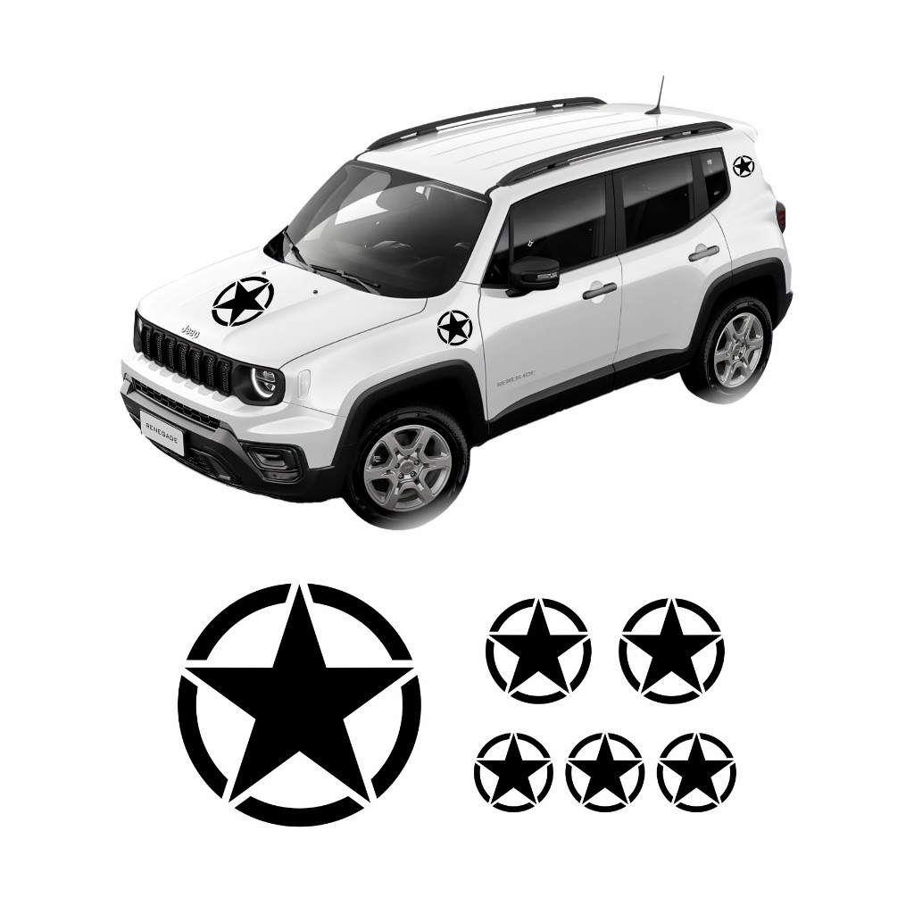 Kit De Adesivos Jeep Renegade Compass Jeep Militar Willys Estrela