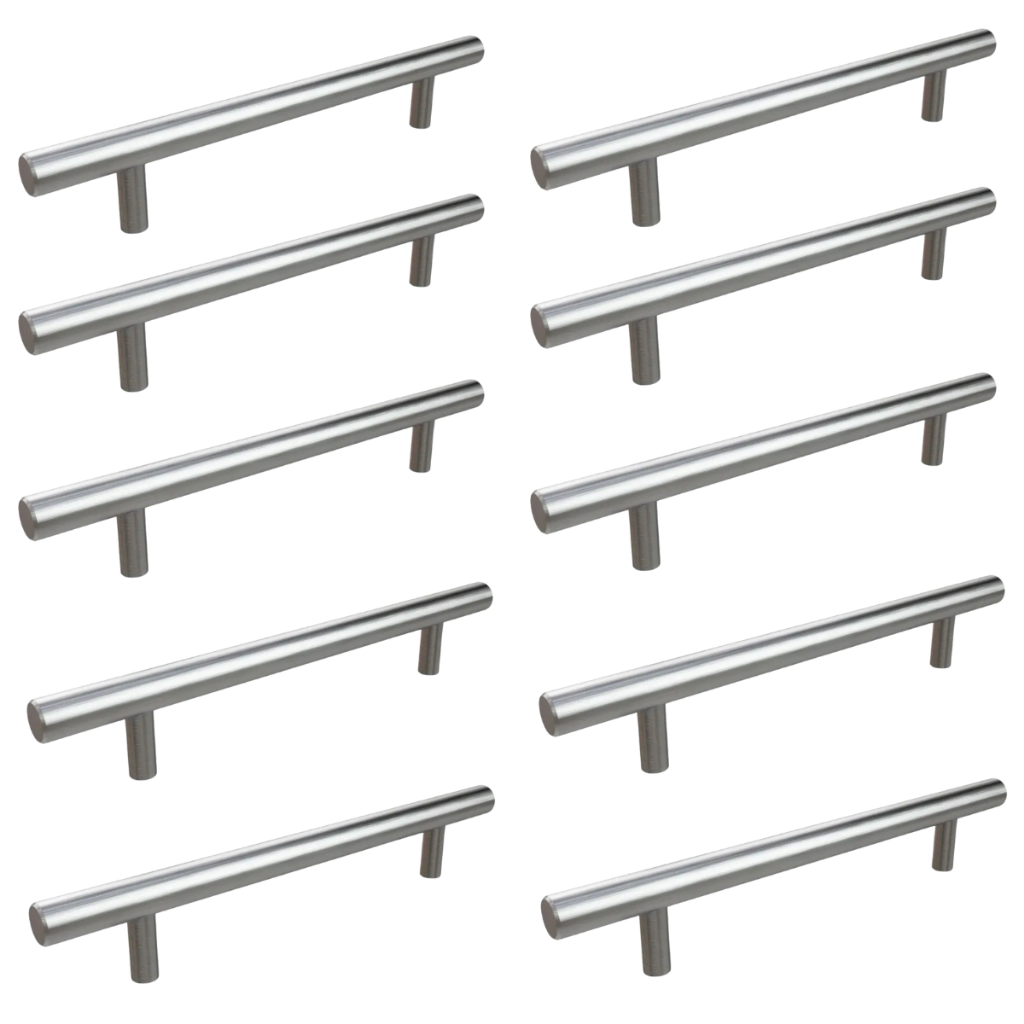 Kit de Puxadores Haste Redonda em Aço Inox para Gavetas de Móveis em Oferta na Shopee
