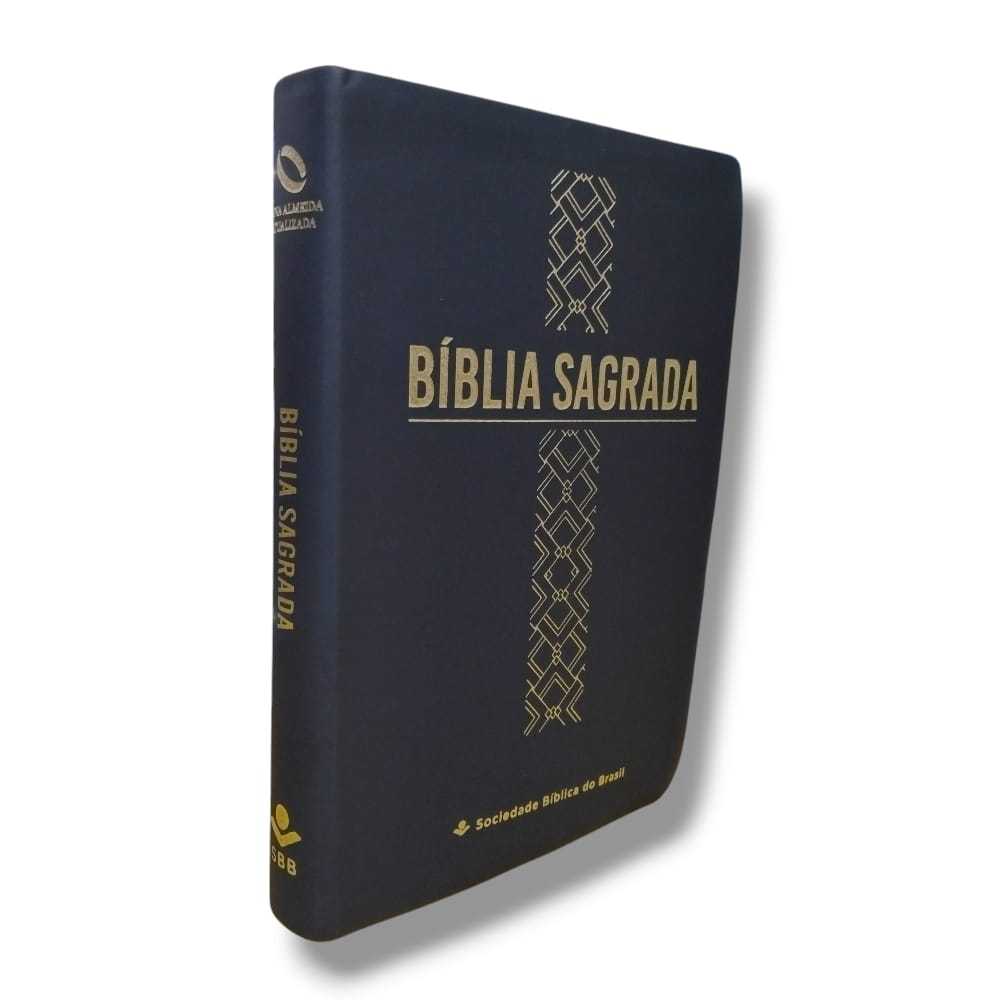 BÍBLIA SAGRADA - NAA - Letra Grande - Capa Luxo PRETA com CRUZ em Detalhes Dourados
