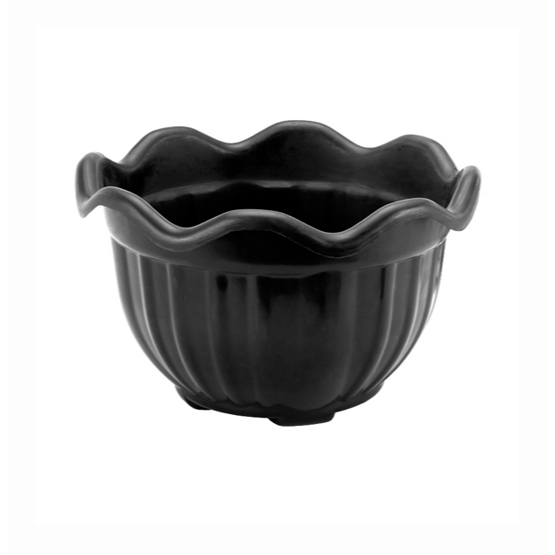 Vaso Redondo Plástico preto 2 litros 1 unidade Flor Injeplastec