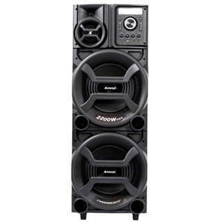 Torre Som 2200W Amvox ACA 2201 Pesadão Duplo Woofer 12 Led TWS Bivolt bluetooth sem FM em Oferta na Shopee