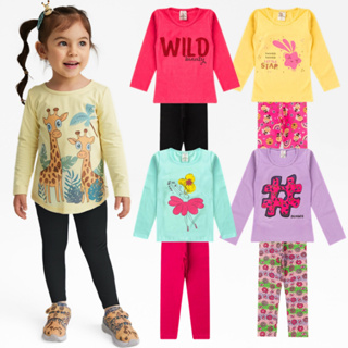 Kit 4 Peças Conjunto Infantil Menina Feminino Meia Estação Frio Inverno em Oferta na Shopee