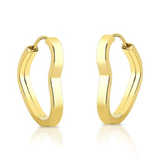 Argola Feminina de Ouro 18k Coração largo grande 2.1cm em Oferta na Shopee