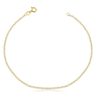 Pulseira Feminina de Ouro 18k Elo Português 1mm em Oferta na Shopee