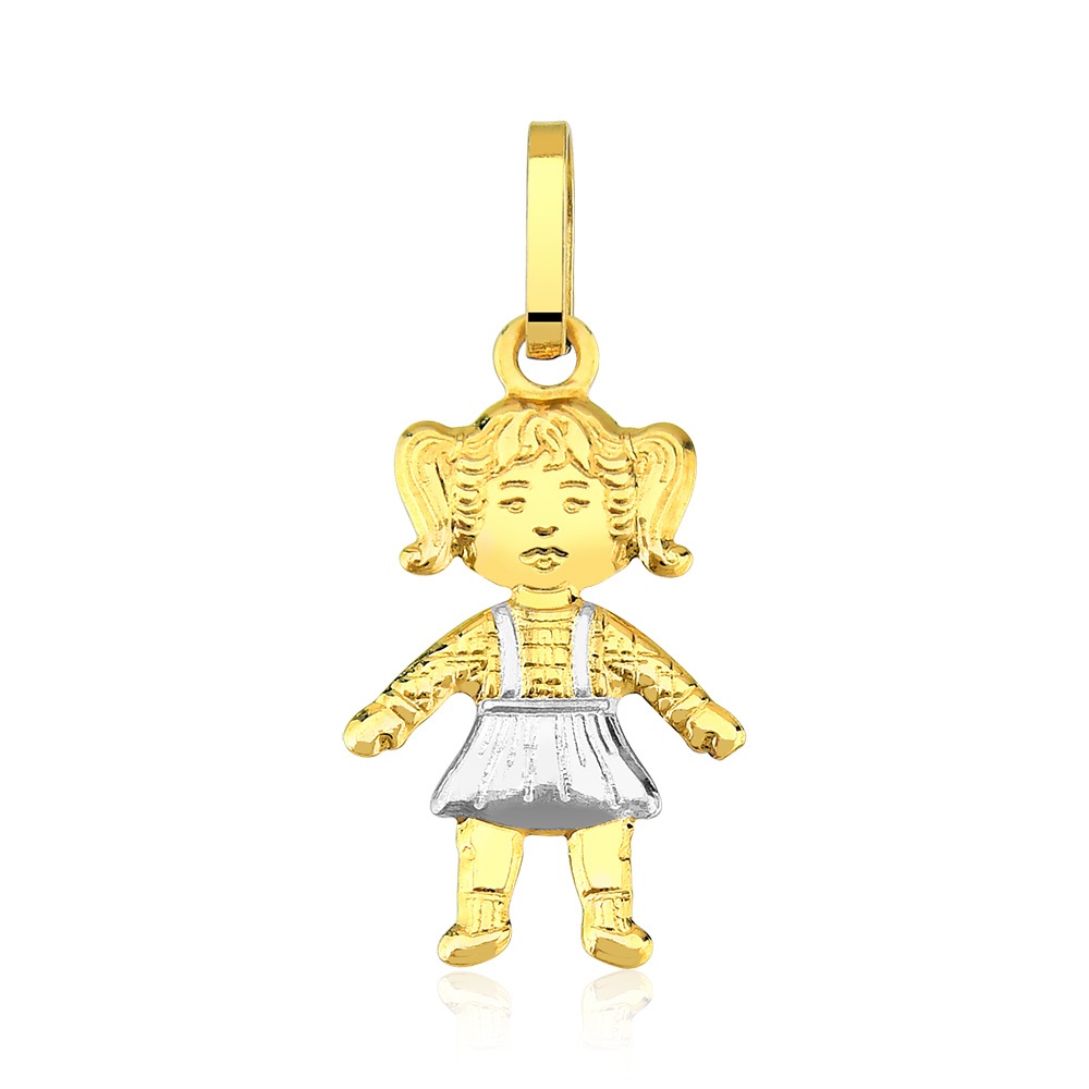 Pingente Menina Ouro 18k para Colar em Oferta na Shopee