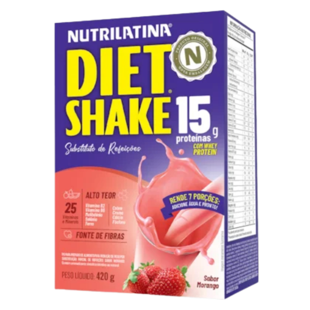 Diet Shake Morango 420g- Nutrilatina