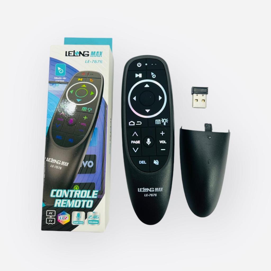 Controle Air Mouse Bluetooth Com Voz Giroscópico