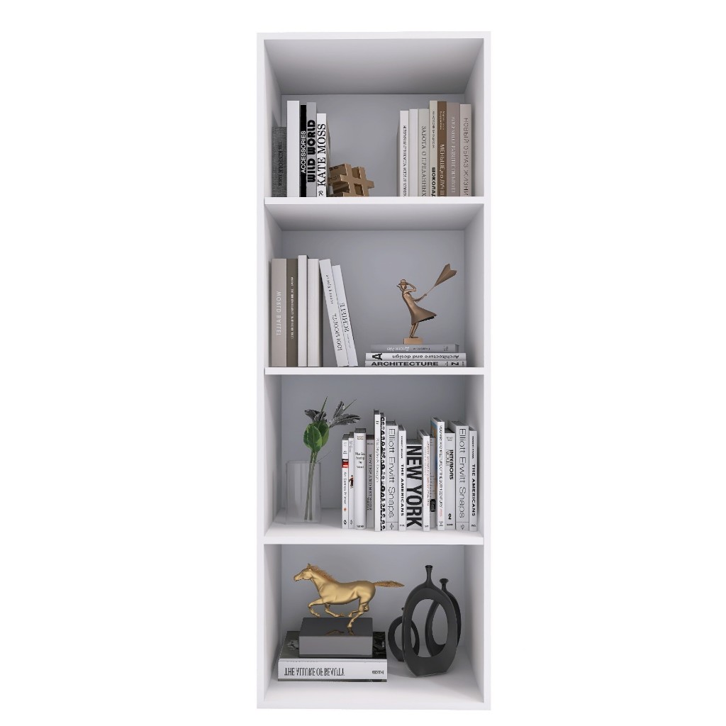 Estante livreiro organizador livros multiuso armario Guarda livros multifuncional prateleiras 4 nichos gold branco