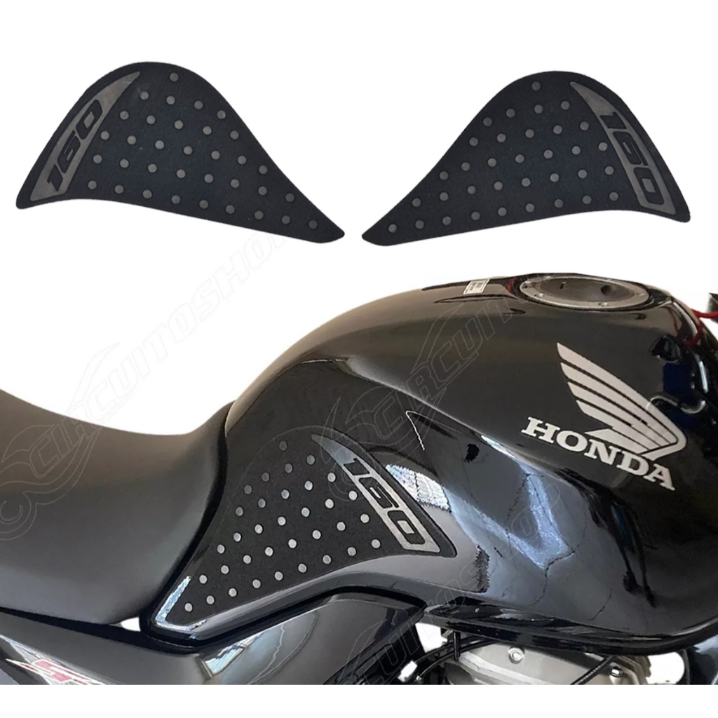 Protetor Lateral Tanque Knee Pad Grip Moto Start Fan Titan 160 - até ano 2024