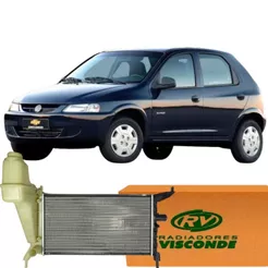 Radiador Visconde Gm Celta Sem Ar Condicionado 1.0 1.4 8v 2000 Á 2005