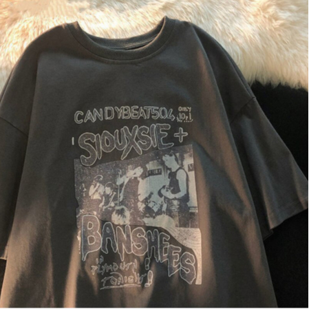Camiseta Vintage SIOUXSIE Feminina Grunge Harajuku Manga Curta Hip-hop Roupa De Rua Y2k Roupas Da Moda em Oferta na Shopee