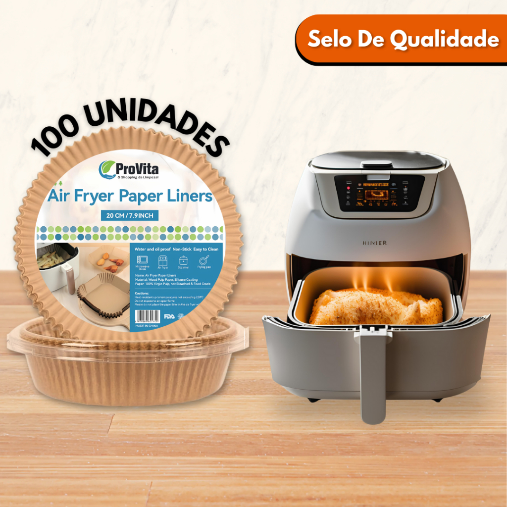 100un Forma De Airfryer Descartável Fácil Redondo Antiaderente Para Papel Fritadeira Cozimento em Oferta na Shopee