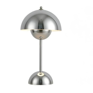 Abajur de Mesa 220V Prata Luz Fria- Luminária Noturna para Leitura Dormir Luz de Cabeceira