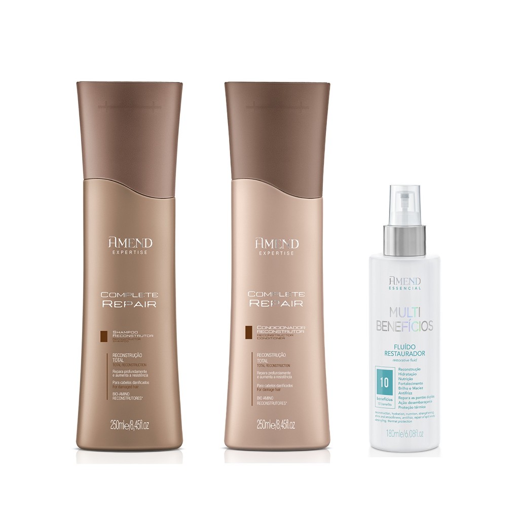 Amend Expertise KIT Complete Repair Shampoo e Condicionador 250ml + Fluído Multi-Benefícios 180ml