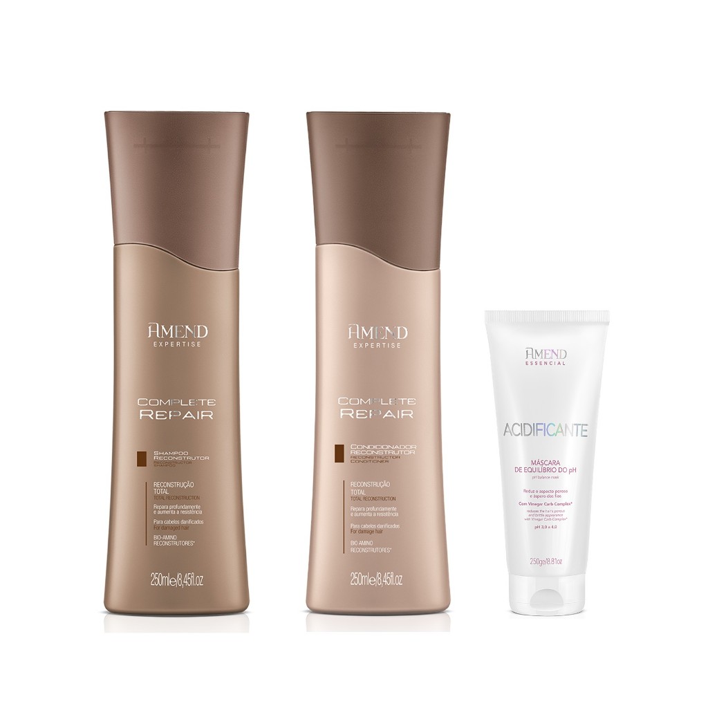 Amend Expertise KIT Complete Repair Shampoo e Condicionador 250ml + Máscara de Equilíbrio do PH 250g
