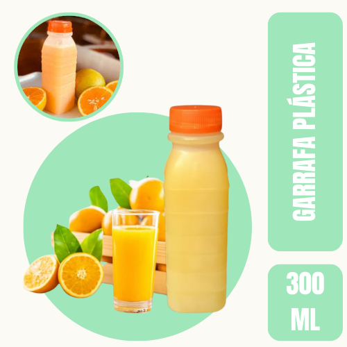 Garrafa Plástica Descartável  com tampa 300ml, 500ml, para Sucos/Agua De Coco/Caldo De Cana