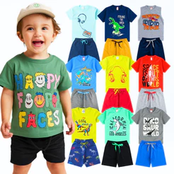 Kit de 4 ou 6 Peças Roupa Infantil Menino 1 ao 14 Criança Masculino Conjunto Verão Envio Rápido